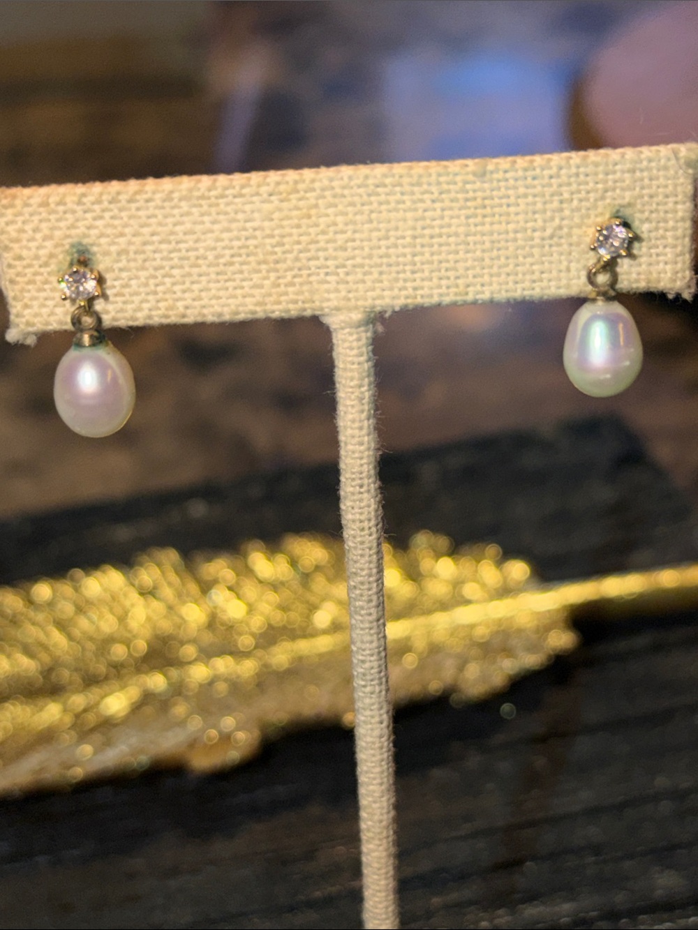 Classic Pearl Drop pierced post style and the Earrings with Cubic Zirconia